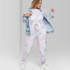 Women's Plus Size Tie Dye High-rise Marbled Jogger Sweatpants - Wild Fable White/pink 2x, Women's,