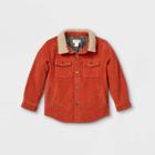 Toddler Boys' Corduroy And Sherpa Long Sleeve Button-down Shirt - Cat & Jack Brown