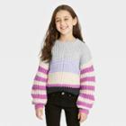 Girls' Colorblock Pullover Sweater - Cat & Jack Purple