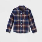 Oshkosh B'gosh Toddler Boys' Flannel Long Sleeve Button-down Shirt - Blue