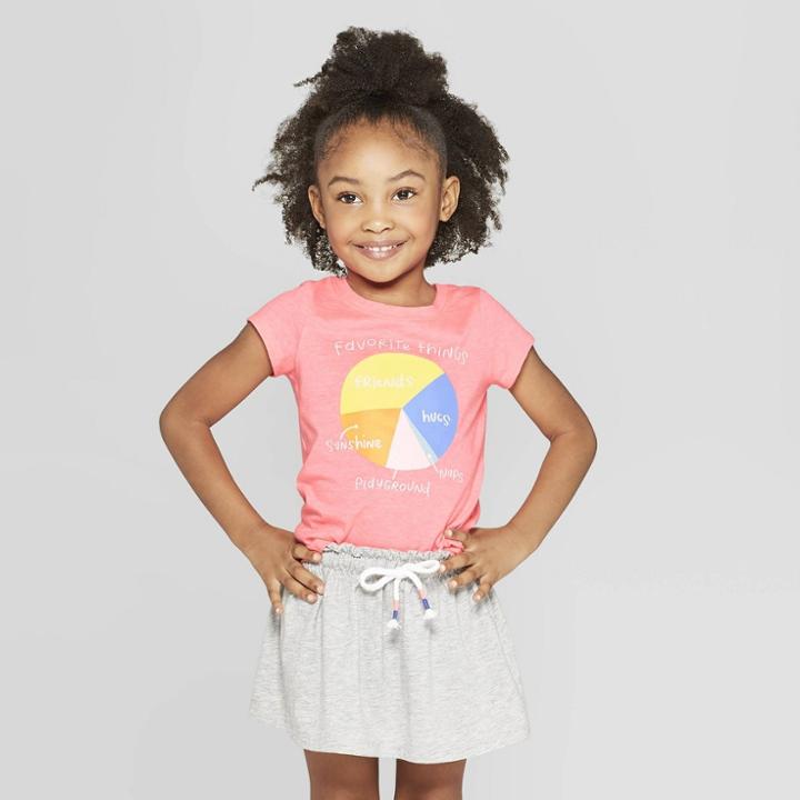 Toddler Girls' Short Sleeve 'favorite Things' Graphic T-shirt - Cat & Jack Orange