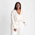 Women's Plus Size Long Sleeve Satin Blouse - Future Collective With Kahlana Barfield Brown Cream