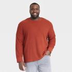 Men's Big & Tall Textured Long Sleeve T-shirt - Goodfellow & Co Dark Red