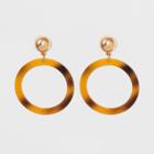 Drop Ball And Open Hoop Earrings - A New Day Brown,