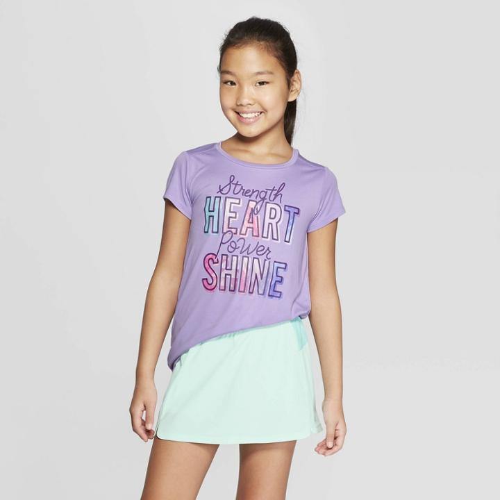 Girls' Strength Heart Power Shine Graphic Tech T-shirt - C9 Champion