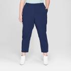 Women's Plus Size Straight Leg Ankle Length Trouser - Prologue Navy (blue)