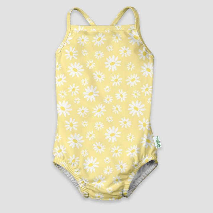 Green Sprouts Toddler Girls' One Piece Swimsuit With Built-in Diaper - Yellow