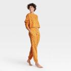 Women's Floral Fold-over Fleece Lounge Jogger Pants - Colsie Yellow