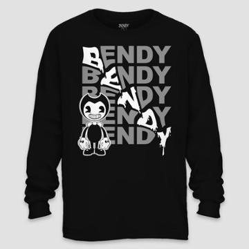 Boys' Bendy And The Ink Machine Long Sleeve Graphic T-shirt - Black
