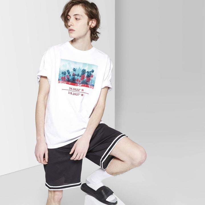 Men's Short Sleeve Paradise Coordinates Graphic T-shirt - Original Use White
