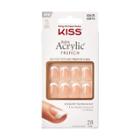 Kiss Products Salon Acrylic Short Square French Manicure Fake Nails Kit - Bonjour