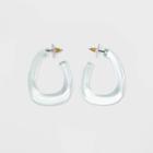 Sugarfix By Baublebar Modern Clear Acrylic Hoop Earrings - Blue