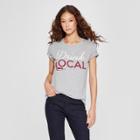 Women's Short Sleeve Drink Local Graphic T-shirt - Awake Heather Gray