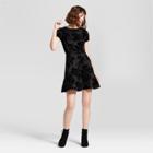 Women's Embossed Velvet Dress - Necessary Objects Black