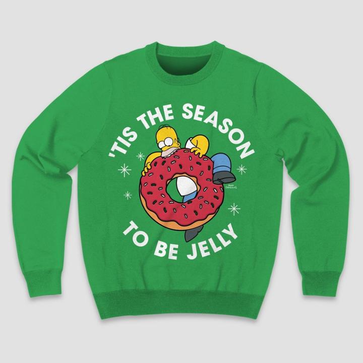 The Simpsons Men's Homer Simpson Pullover Sweatshirt - Green
