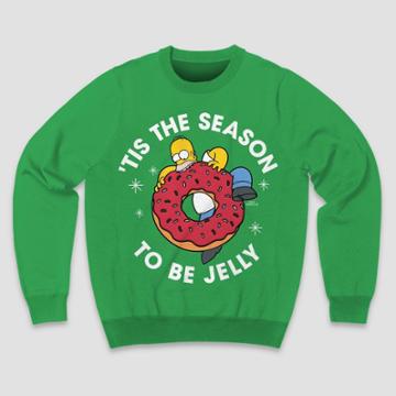 The Simpsons Men's Homer Simpson Pullover Sweatshirt - Green