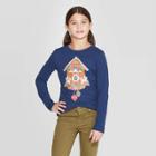 Girls' Long Sleeve Cuckoo Clock Graphic T-shirt - Cat & Jack Navy Xl, Girl's, Blue