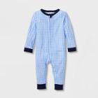 No Brand Baby Gingham Matching Family Pajama Union Suit - Blue