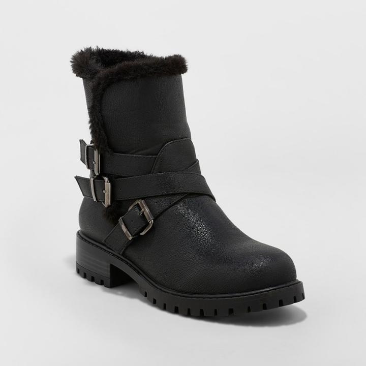 Women's Joan Buckle Seasonal Boots - A New Day Black