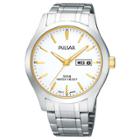 Men's Pulsar Calendar Watch - Silver Tone With White Dial - Pxn203x
