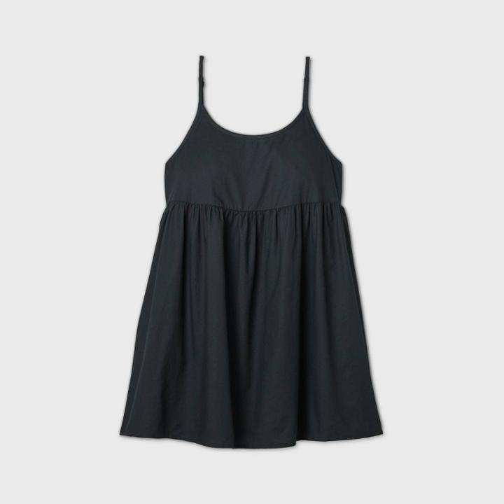 Women's Sleeveless Woven Babydoll Dress - Wild Fable Dark Black