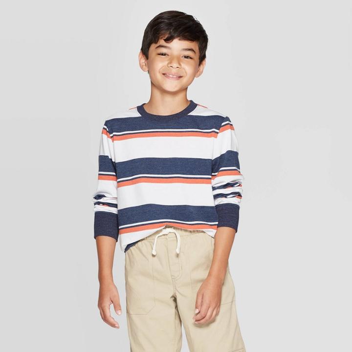 Boys' Long Sleeve T-shirt - Cat & Jack White L, Boy's,