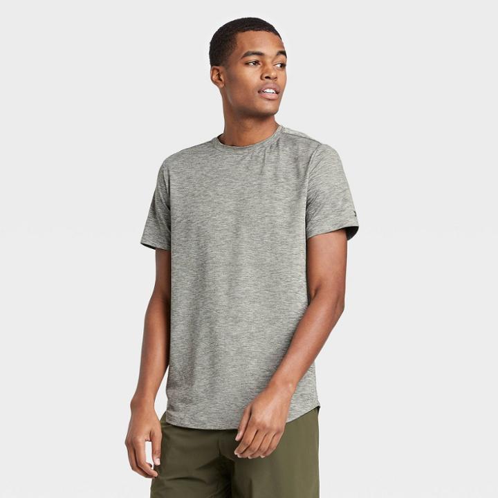 Men's Short Sleeve Soft Gym T-shirt - All In Motion Olive Green S, Men's, Size: Small, Green Green
