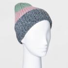 Women's Color Block Beanie - A New Day Gray