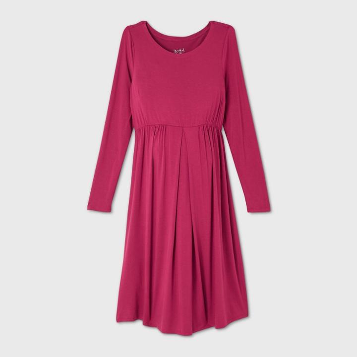 Long Sleeve A-line Maternity Dress - Isabel Maternity By Ingrid & Isabel Rose
