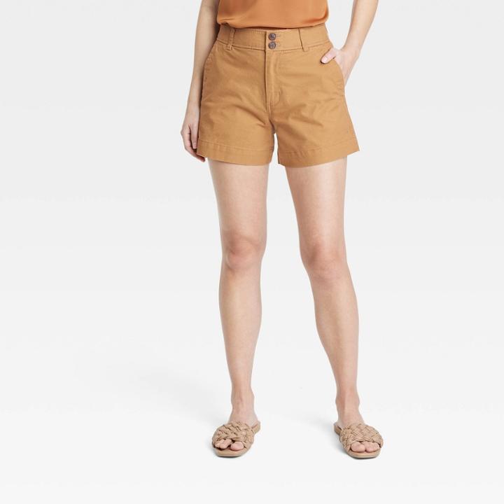 Women's High-rise Everyday Shorts - A New Day Tan