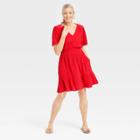 Women's Flutter Short Sleeve Gauze A-line Dress - Knox Rose Rebel Red