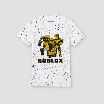 Boys' Roblox Splatter Short Sleeve Graphic T-shirt - White