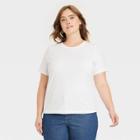 Women's Plus Size Sensory Friendly Short Sleeve T-shirt - Universal Thread White