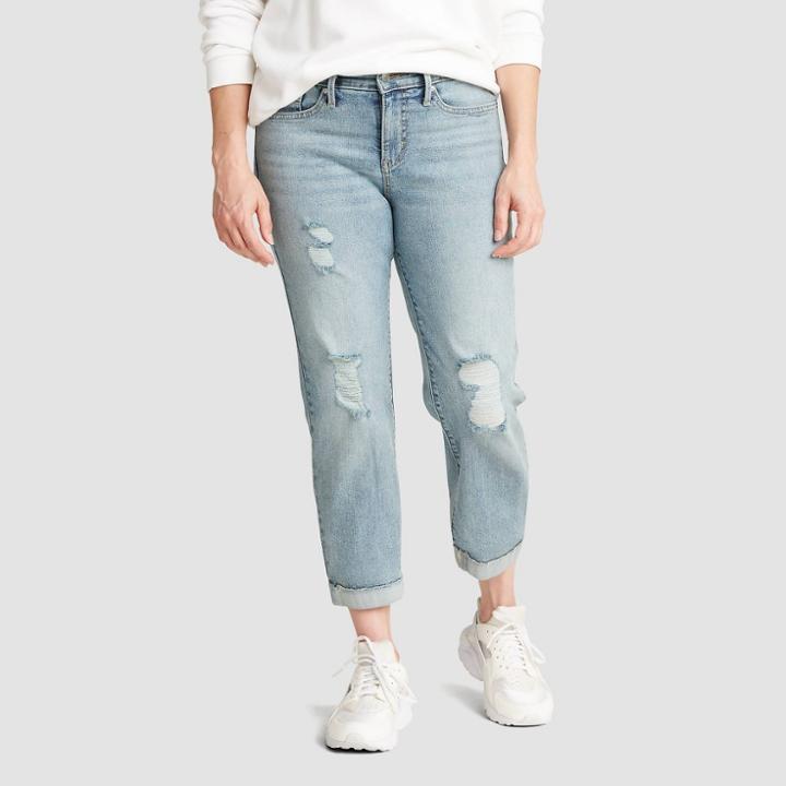 Denizen From Levi's Women's Mid-rise Slim Fit Boyfriend Cropped Jeans - Cool Water