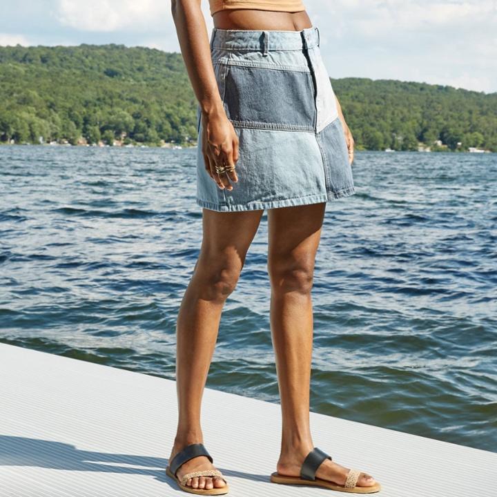 Women's Patchwork Denim Mini Skirt - Wild Fable Medium Wash