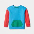 Toddler Boys' Colorblock Kanga Pocket Fleece Pullover Sweatshirt - Cat & Jack Blue