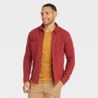 Men's Knit Button-down Shirt - Goodfellow & Co Dark Red