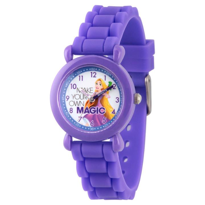 Girls' Disney Princess Rapunzel Purple Plastic Time Teacher Watch - Purple, Girl's