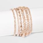 Glass Beaded, Multi-strand And Stretch Bracelet Set 6pc - A New Day Pastel Peach, Pink