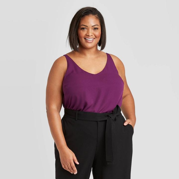 Women's Plus Size Tank Top - A New Day Purple