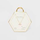 Gold Plated Rose Quartz Healing Stone Pendant Necklace - A New Day Pink, Women's
