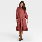 Women's Long Sleeve Dress - Universal Thread Burgundy