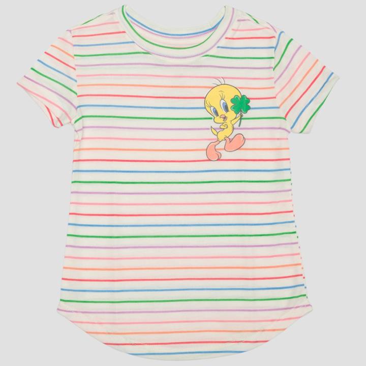 Toddler Girls' Looney Tunes Tweety Short Sleeve T-shirt - Ivory