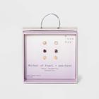Silver Plated Semi-precious Stud Earring Set 3pc - A New Day Amethyst