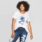 Disney Women's Plus Size Short Sleeve Stitch Graphic T-shirt - Modern Lux (juniors') - White