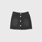 Toddler Girls' Button-front Jean Skirt - Art Class Black