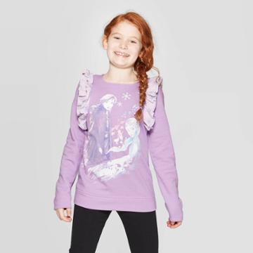 Girls' Frozen Believe In The Journey Sweatshirt - Purple