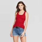 Women's Sleeveless Scoop Neck Rib Racerback Tank Top - Universal Thread Red