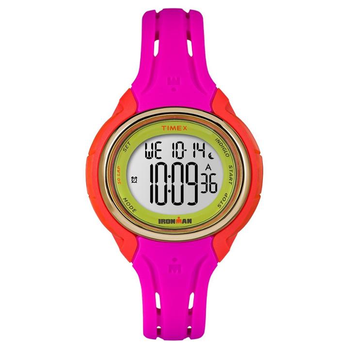 Women's Timex Ironman Sleek 50 Lap Digital Watch - Pink/orange Tw5m02800jt,