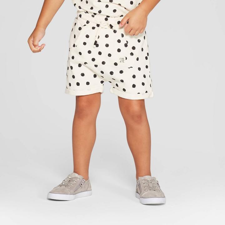 Toddler Girls' Pocket Front 'dot' Shorts - Art Class White